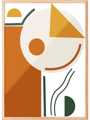1001 Ahşap Çerçeveli Tablo Renk Blokları ve Şekiller Çalışma Odası Dekoru Poster 102368, 21 x 30