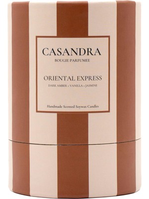1001 Casandra Oriental Express Soya Mum – Amber, Vanilya & Yasemin Kokulu Dekoratif Aromaterapi Mum