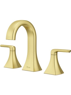 1001 Bruxie Banyo Lavabo Bataryası, 8-Inç Yaygın, 2 Saplı, 3 Delikli, Fırçalanmış Altın Kaplama,