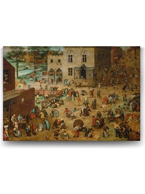 1001 Pieter Brueghel - Children's Games Tablosu - 100X70CM