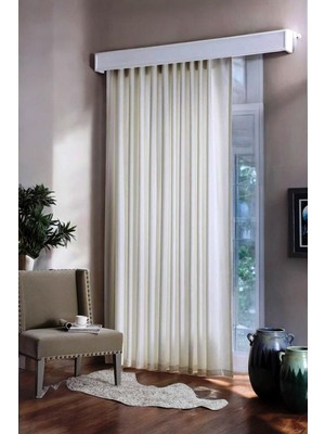 1001 Hazır Saten Güneşlik Perde Ekru Renk (270X190CM)