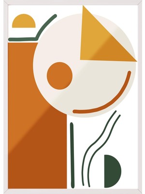 1001 Beyaz Çerçeveli Tablo Renk Blokları ve Şekiller Çalışma Odası Dekoru Poster 102368, 70 x 100