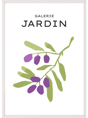 1001 Beyaz Çerçeveli Tablo Galerie Jardin Minimal Zeytin Dalı Mutfak Dekoru Poster 100771, 21 x 30