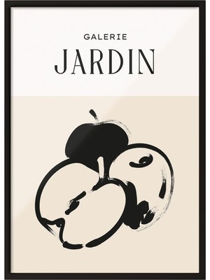 1001 Siyah Çerçeveli Tablo Galerie Jardin - Elma Eskiz Mutfak Dekoru Poster 101581, 15 x 21