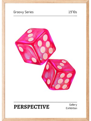 1001 Ahşap Çerçeveli Tablo Perspektif Zarlar - Minimal Geometrik Genç Odası Dekoru Poster 102184, 21
