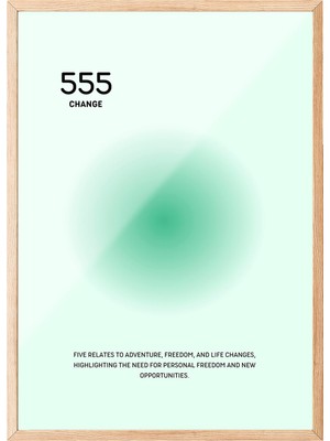 1001 Ahşap Çerçeveli Duvar Tablosu 555 Change – Soft Yeşil Tonlar Salon Dekoru, 10 x 15
