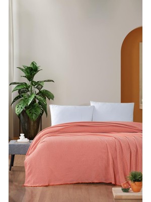 1001 Macar Tek Kişilik Pike Pamuklu Yatak Örtüsü 170X230 Orange
