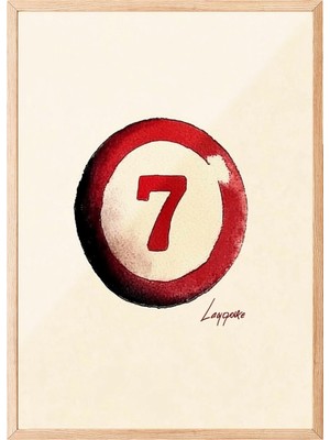 1001 Ahşap Çerçeveli Duvar Tablosu Lucky Seven Ofis Dekoru, 10 x 15