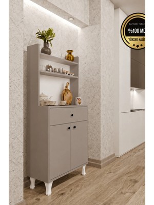 Rafineri Tasarım MİRA Çok Amaçlı Dolap Kahve Köşesi Mutfak Balkon Dolabı %100 MDF