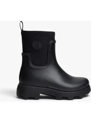 Tommy Hilfiger Th Stamp Warm Ankle Raın Boot Kadın Siyah Bot - FW0FW09544