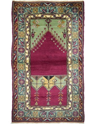 Kilim Co. Vintage Konya El Dokuma Seccade Halısı, Mihrap Desenli 110X200 cm (2.2 M²)