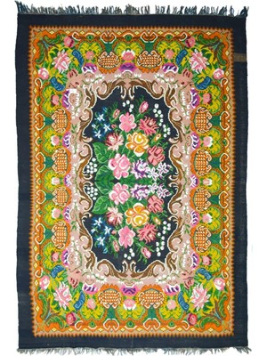Kilim Co. Vintage Karabağ El Dokuma Kilim, Çok Renkli Çiçek Desenli 220X300 cm (6.6 M²)