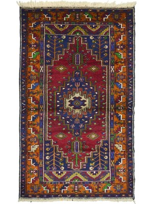Kilim Co. Vintage Yahyalı El Dokuma Halısı, Madalyon Desenli 110X210 cm (2.31 M²)