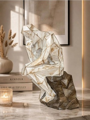 Ersu Store Modern Dekoratif Düşünen Adam Biblo – Geometrik Tasarım
