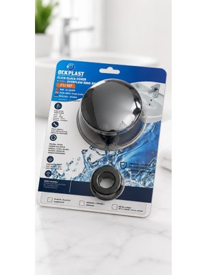 OCK Plast Seramik kaplama - Siyah - Pop-Up Otomatik Lavabo Sifonu -Üniversal Kullanıma Uygun