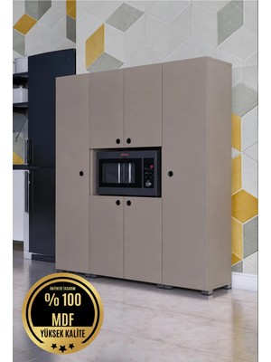 Rafineri Tasarım Azura Çok Amaçlı Dolap Büyük Kapaklı Bölmeli Erzak Dolabı %100 Mdf