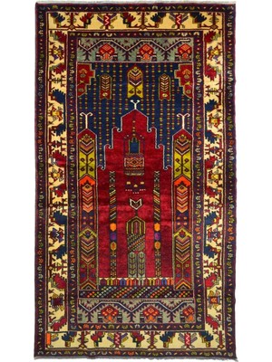 Kilim Co. Vintage Yahyalı El Dokuma Mihraplı Halı 130X250 cm (3.25 M²)