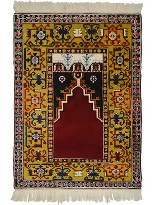 Kilim Co. Vintage Konya El Dokuma Seccade Halısı 110X150 cm (1.65 M²)