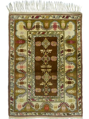 Kilim Co. Vintage Bozalan Milas El Dokuma Halısı, Asimetrik Saçaklı 110X160 cm (1.76 M²)