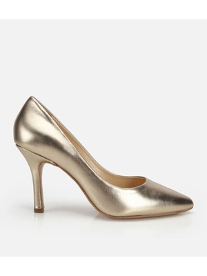 Hotiç Kadın Deri Gold Yumuşak Dokulu Stiletto