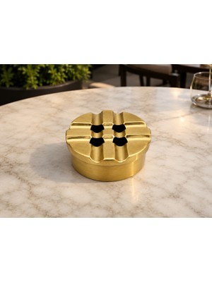 Brondoff Pirinç Gold Kül Tabak – Yuvarlak