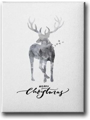 Merry Chrismas Dekoratif Kanvas Duvar Tablosu