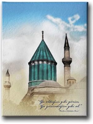 Mevlana Türbesi Islami Hat Sanatı Kanvas Tablo