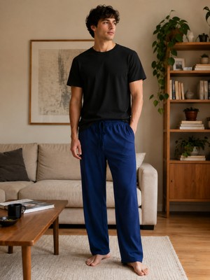 Formo Erkek %100 Doğal Pamuk Yüksek Kaliteli Rahat Kalıp Basic Pijama Takımı