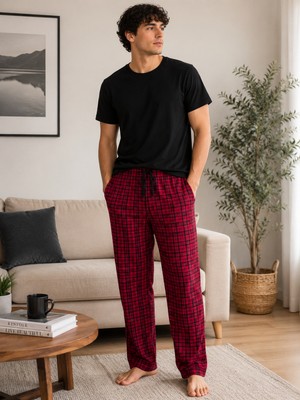 Formo Erkek %100 Doğal Pamuk Yüksek Kaliteli Rahat Kalıp Basic Pijama Takımı