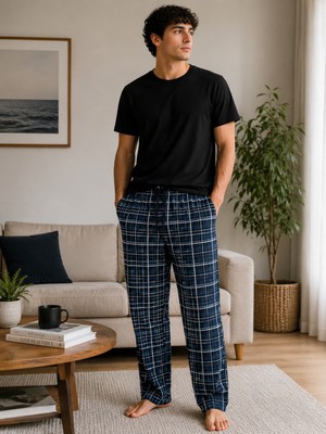 Formo Erkek %100 Doğal Pamuk Yüksek Kaliteli Rahat Kalıp Basic Pijama Takımı