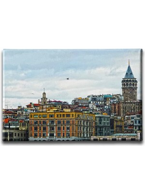 Galata Kulesi Manzara Kanvas Duvar Tablosu