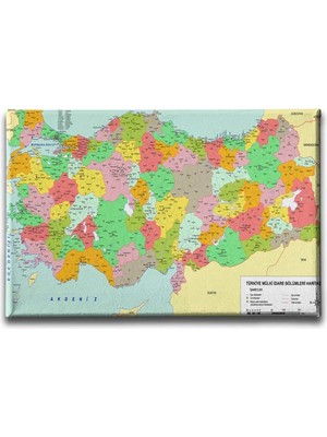 Turkiye Haitasi Dekoratif Kanvas Duvar Tablosu