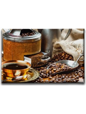 Kahve Ogutucu Dekoratif Kanvas Duvar Tablosu