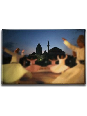 Mevlana Müzesi ve Sema Gösterisi Islami Hat Sanatı Kanvas Tablo