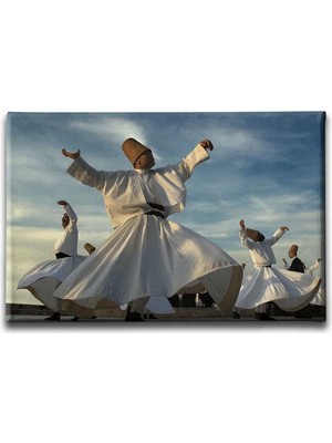 Semazen Islami Hat Sanatı Kanvas Tablo