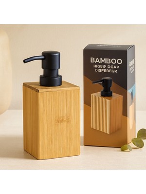 Royaleks Bambu Sıvı Sabunluk (Siyah Pompa) 7 x 11.5 cm