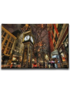 Gastown Steam Clock Dekoratif Kanvas Duvar Tablosu