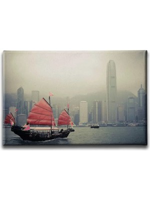Hong Kong Limani Dekoratif Kanvas Duvar Tablosu