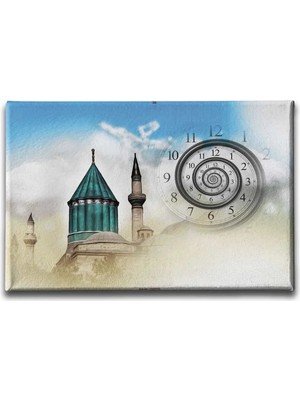 Mevlana Saatli Dekoratif Duvar Tablosu