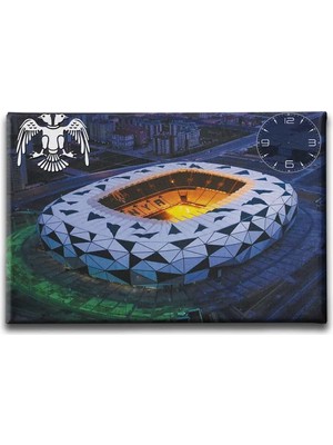 Konya Torku Arena Stadi Saatli Dekoratif Duvar Tablosu