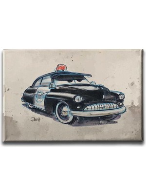 Sheriff Cars Dekoratif Kanvas Duvar Tablosu