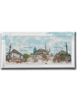 Mevlana Panoramik Kanvas Duvar Tablosu