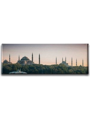 Ayasofya-Sultan Ahmed Cami Panoramik Kanvas Duvar Tablosu