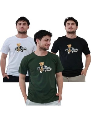 TKT 3 Adet Unisex Baskılı T-Shirt Rahat Kalıp Ürün