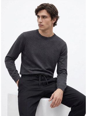 Fabrika Gri Erkek Slim Fit Kazak F5WM-KZK 2556