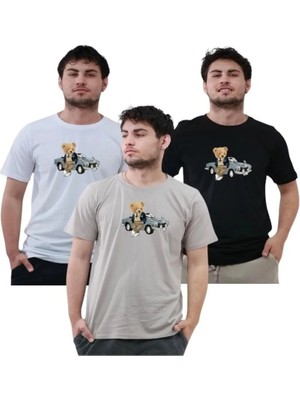 TKT 3 Adet Unisex Baskılı T-Shirt Rahat Kalıp Ürün