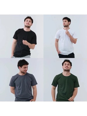 TKT Erkek 4 Adet Regular Kalıp T-Shirt  Rahat Kalıp