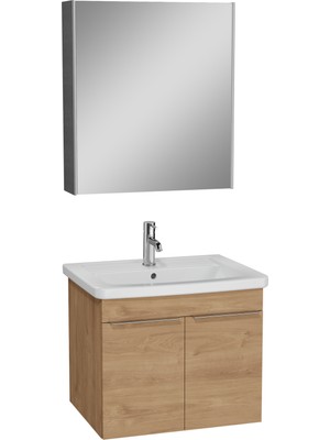 VitrA 67098 Quadrum Banyo Dolabı Seti, 65 cm, 2 Kapaklı, Altın Meşe
