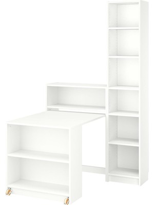 Hobiurun Katlanabilir Masalı Kitaplık, Beyaz, 120X202 cm