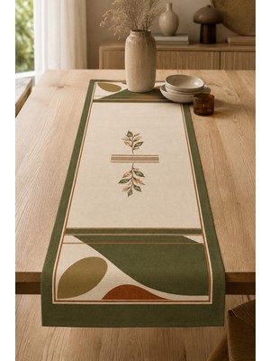 Elvoran Joy Sonbahar 4’lü Çift Taraf Baskılı Kırlent Kılıfı 43X43 cm + Runner 40X140 cm Modern Dekoratif 5’li Set